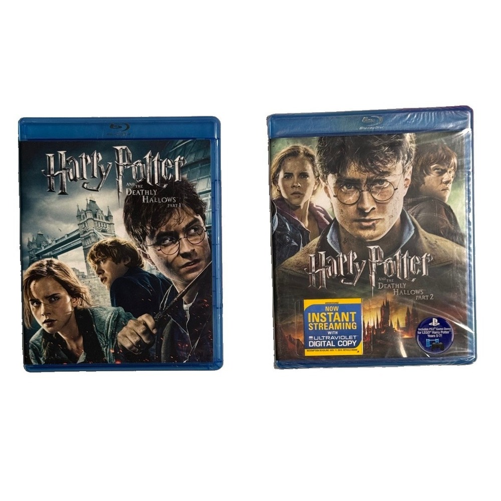 Harry Potter Deathly Hollows Parts 1&2 Blu-ray + DVD's Each Part